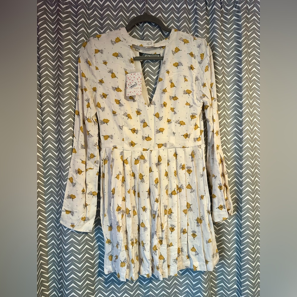 NWT Free People | Women's Tegan Long-Sleeve Floral Printed Mini Dress, Size 6 - Picture 7 of 8